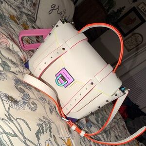 Stylish White and Pink Women's Bag